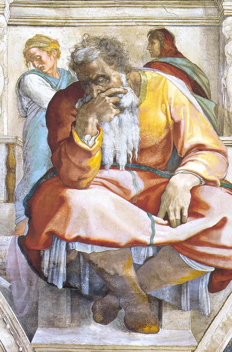 The Prophet Jeremiah, painting by Michaelangelo (c. 1510-12) Sistine Chapel, Vatican