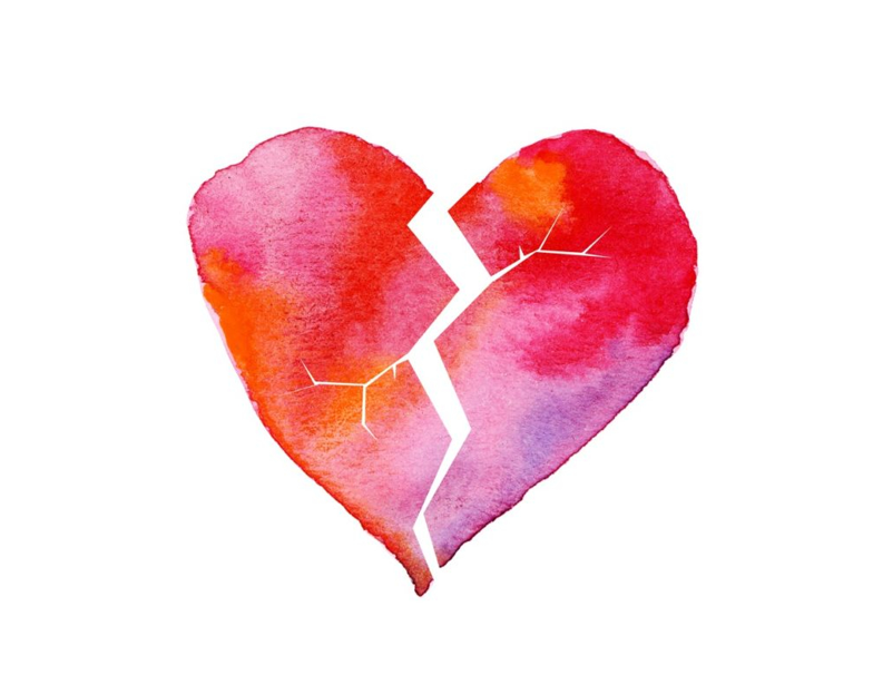Watercolor Broken Heart