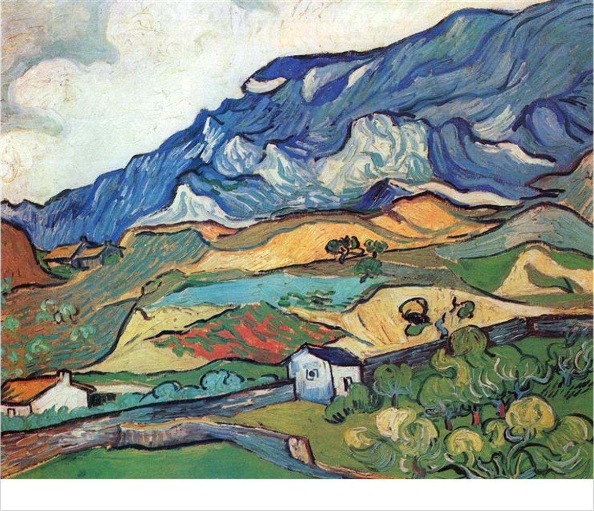 "Les Alpilles" Mountain Landscape Near South-Reme by Vincent Van Gogh (1889)