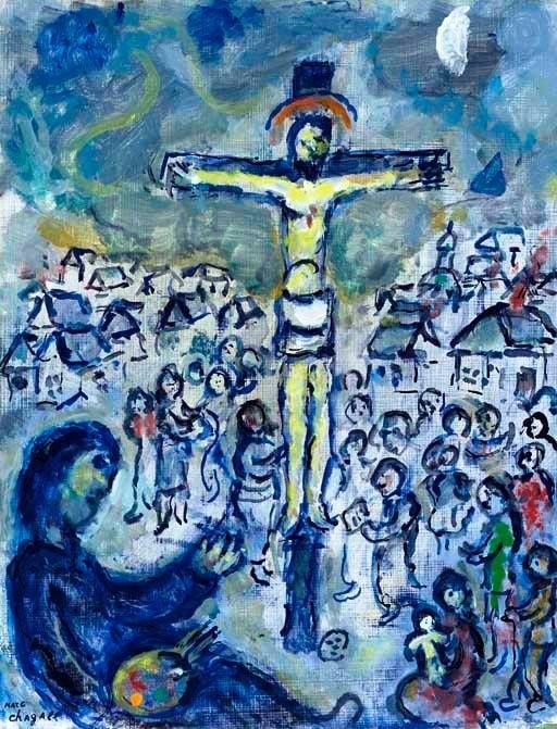 Le peintre et le Christ by Marc Chagall